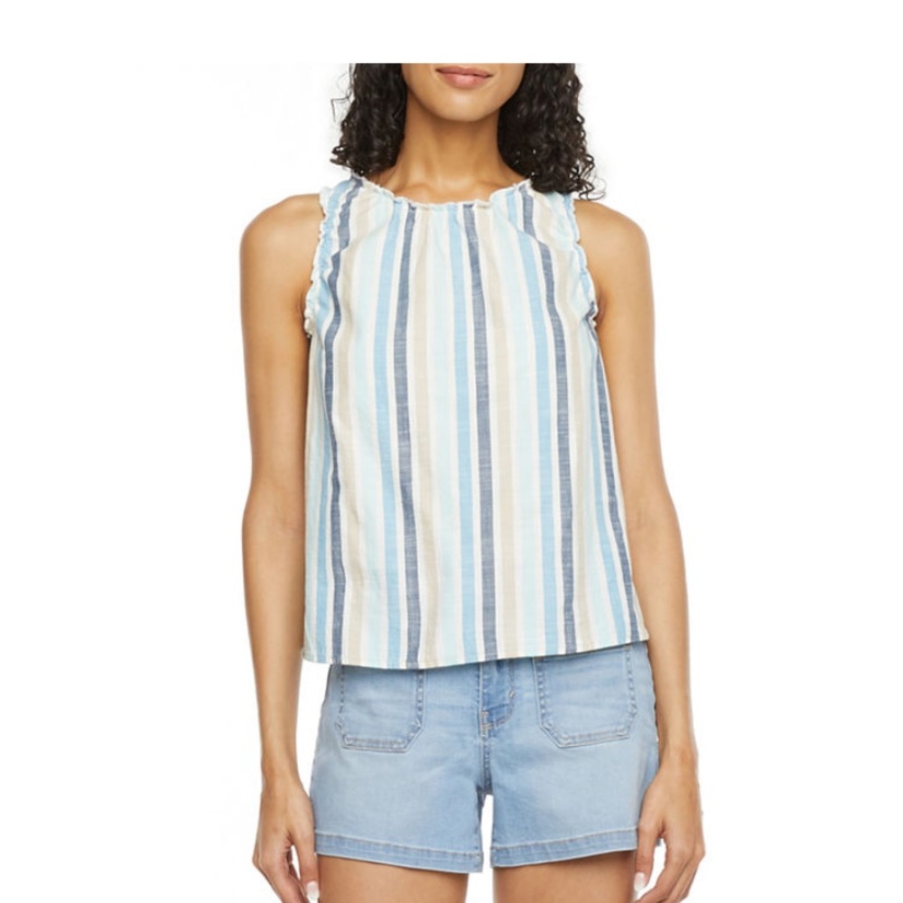 Striped Sleeveless Top with Open Back